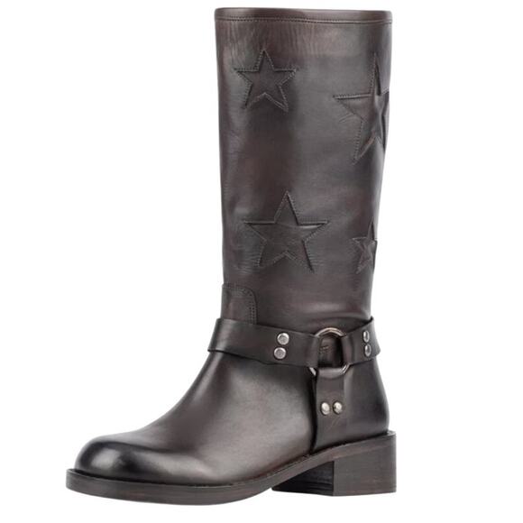 Vintage Foundry Women Mathilde Calf High Boot US 10 EU 41 Dark Brown Leather EUC - Picture 1 of 13